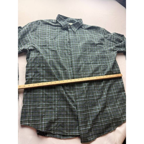 St Johns Bay Iron Free Shirt Mens Size 2XLT Green Plaid Long Sleeve Button Up - Picture 5 of 6